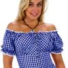 Overig Carmenblouse Blauw/Wit (55% Katoen) -Kleding Bovenstukken Winkel carmenblouse blauw wit 55 katoen