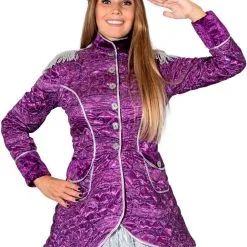 Overig Carnavalsjas Gestept Paars Luxe Voor Dames -Kleding Bovenstukken Winkel carnavalsjas gestept paars luxe voor dames detail