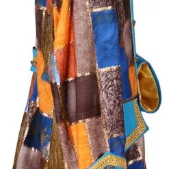 Overig Carnavalsjas Patchwork Blauw Voor Heren -Kleding Bovenstukken Winkel carnavalsjas patchwork blauw voor heren zijkant