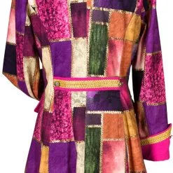Overig Carnavalsjas Patchwork Pink Voor Dames -Kleding Bovenstukken Winkel carnavalsjas patchwork pink voor dames achterkant