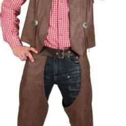 Overig Cowboy Kostuum - Chaps Met Vest Bruin