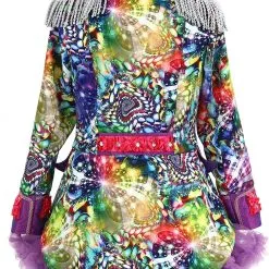 Overig Dames Blazer Purple Holographic Diamonds -Kleding Bovenstukken Winkel dames blazer purple holographic diamonds achterkant met petticoat