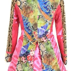 Overig Dames Carnavalsjas Pink Snake Lang -Kleding Bovenstukken Winkel dames carnavalsjas pink snake lang achterkant