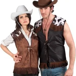 Overig Dames Cowgirl Vest Bruin Met Franjes -Kleding Bovenstukken Winkel dames cowgirl vest bruin met franjes voorbeeld