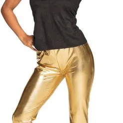 Overig Dames Discobroek Goud Met Wijde Pijpen