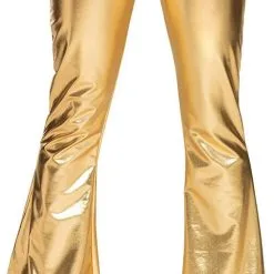 Overig Dames Discobroek Goud Met Wijde Pijpen 10 Overig Dames Discobroek Goud Met Wijde Pijpen -Kleding Bovenstukken Winkel dames discobroek goud met wijde pijpen product