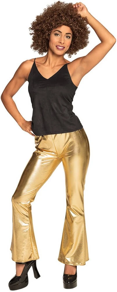 Overig Dames Discobroek Goud Met Wijde Pijpen 3 Overig Dames Discobroek Goud Met Wijde Pijpen