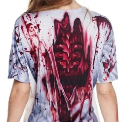 Overig Dames T-shirt Horror Nurse (Fotorealistisch) -Kleding Bovenstukken Winkel dames t shirt horror nurse fotorealistisch achterkant