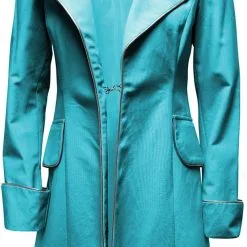 Carnavalsland Damesjas Turquoise Luxe Met Zilveren Piping