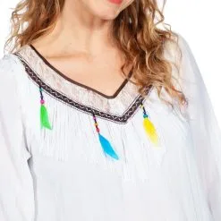 Overig Festival Tuniek Dames Off-White -Kleding Bovenstukken Winkel festival tuniek dames off white detail 1