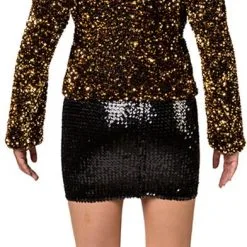 Overig Gouden Pailletten Blazer Dames Luxe -Kleding Bovenstukken Winkel gouden pailletten blazer dames luxe achterkant