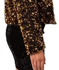 Overig Gouden Pailletten Blazer Dames Luxe -Kleding Bovenstukken Winkel gouden pailletten blazer dames luxe zijkant