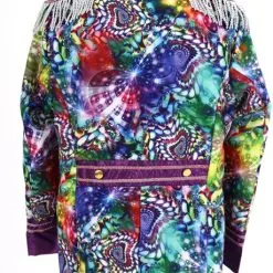 Overig Heren Carnavalsjas Purple Holographic Diamonds -Kleding Bovenstukken Winkel heren carnavalsjas purple holographic diamonds achterkant