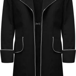 Carnavalsland Herenjas Zwart Luxe Met Zilveren Piping