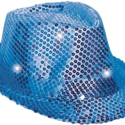 Overig Hoed Disco Pailletten + Licht Blauw