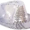 Overig Hoed Disco Pailletten + Licht Zilver