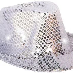 Overig Hoed Disco Pailletten + Licht Zilver