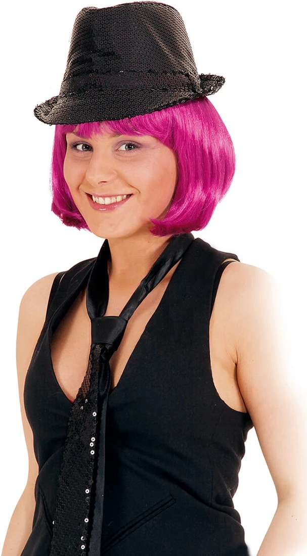 Overig Hoed Popstar Pailletten Zwart 3 Overig Hoed Popstar Pailletten Zwart