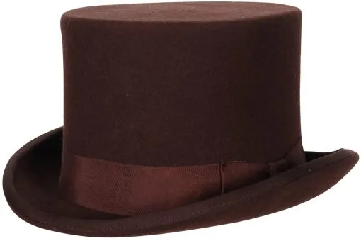 Overig Hoge Hoed Luxe Bruin (wolvilt) -Kleding Bovenstukken Winkel hoge hoed luxe bruin wolvilt