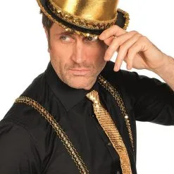 Overig Hoge Hoed Metallic Goud Met Pailletten