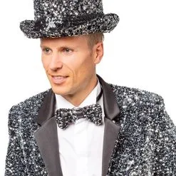 Overig Hoge Hoed Zilver Pailletten Luxe -Kleding Bovenstukken Winkel hoge hoed zilver pailletten luxe voorbeeld zijkant