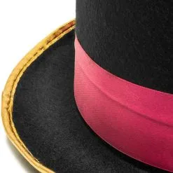 Overig Hoge Hoed Zwart Luxe Met Pink Band -Kleding Bovenstukken Winkel hoge hoed zwart luxe met pink band 3