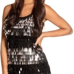 Overig Jurkje Pailletten Zwart-Zilver -Kleding Bovenstukken Winkel jurkje pailletten zwart zilver 1