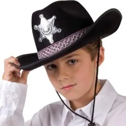 Overig Kinder Cowboyhoed Sheriff Zwart -Kleding Bovenstukken Winkel kinder cowboyhoed sheriff zwart 2