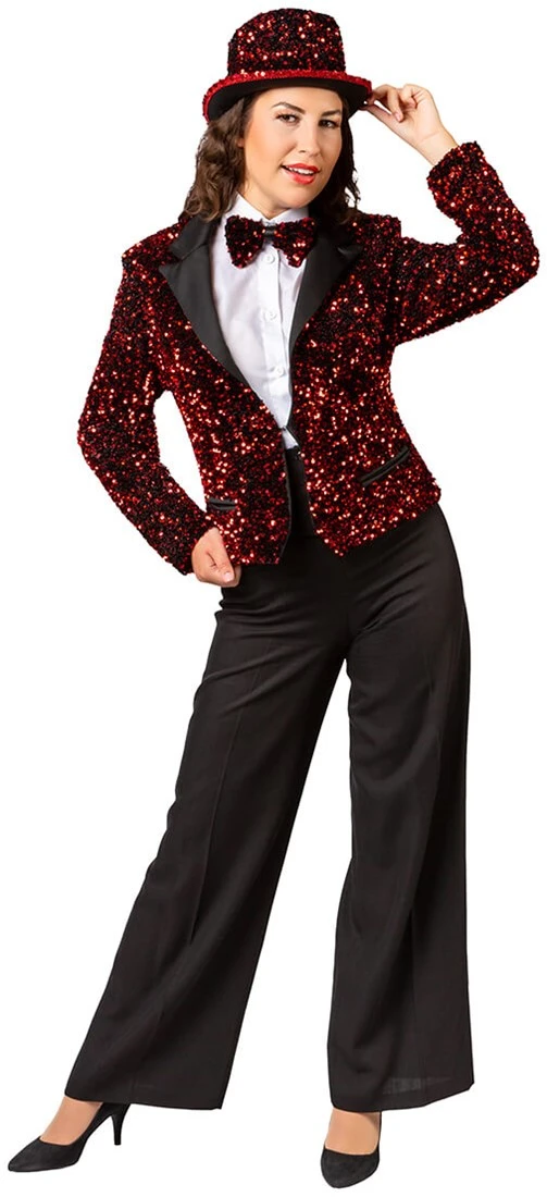 Overig Rode Pailletten Blazer Dames Luxe 7 Overig Rode Pailletten Blazer Dames Luxe - Afbeelding 5