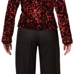 Overig Rode Pailletten Blazer Dames Luxe 10 Overig Rode Pailletten Blazer Dames Luxe -Kleding Bovenstukken Winkel rode pailletten blazer dames luxe achterkant