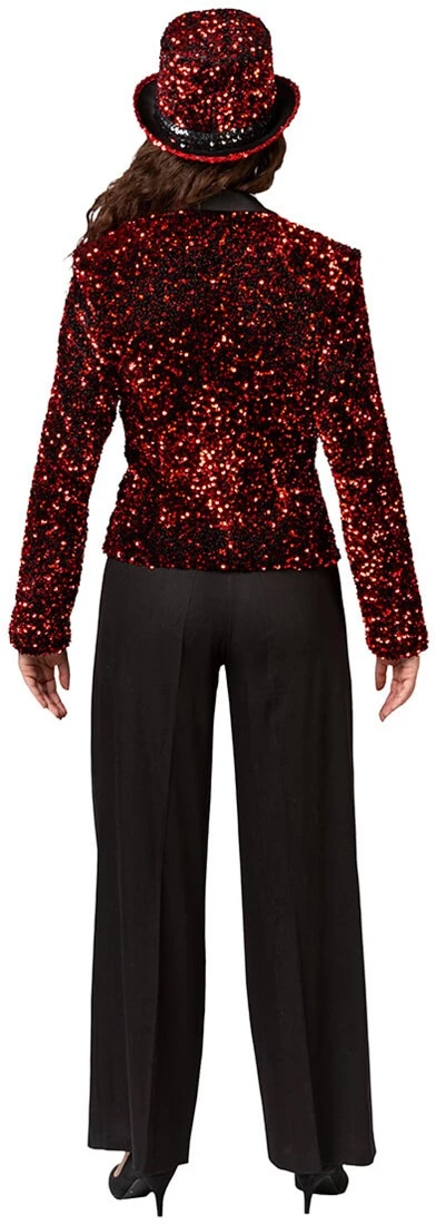 Overig Rode Pailletten Blazer Dames Luxe 5 Overig Rode Pailletten Blazer Dames Luxe - Afbeelding 3