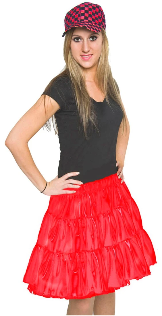 Overig Rokje Satijn +Petticoat Rood 3 Overig Rokje Satijn +Petticoat Rood