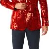 Suitmeister Glitter Jasje Rood -Kleding Bovenstukken Winkel suitmeister glitter jasje rood