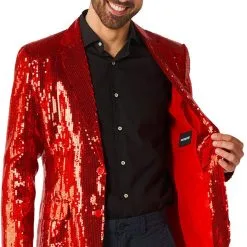 Suitmeister Glitter Jasje Rood -Kleding Bovenstukken Winkel suitmeister glitter jasje rood detail 1