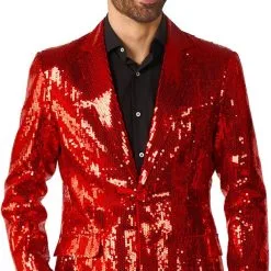 Suitmeister Glitter Jasje Rood -Kleding Bovenstukken Winkel suitmeister glitter jasje rood detail 2