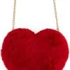 Overig Tasje Hart Pluche Rood -Kleding Bovenstukken Winkel tasje hart pluche rood