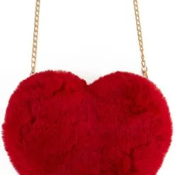 Overig Tasje Hart Pluche Rood