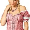 Overig Tiroler Dames Blouse Carmen Rood-Wit -Kleding Bovenstukken Winkel tiroler dames blouse carmen rood wit