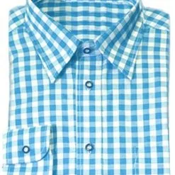 Overig Tiroler Overhemd Turquoise Luxe (katoen/polyester)