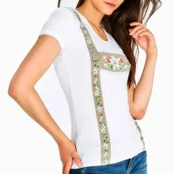 Overig Tiroler Trachten T-shirt Met Strass Voor Dames -Kleding Bovenstukken Winkel tiroler trachten t shirt met strass voor dames 2