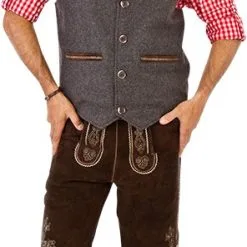 Overig Tiroler Trachten Vest Luxe (Wol/Leder)