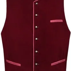 Overig Tiroler Trachten Vest Wijnrood (Polyesther Fluweel)