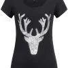 Overig Trachten T-shirt Hert + Zilveren Pailletten Zwart -Kleding Bovenstukken Winkel trachten t shirt hert plus zilveren pailletten zwart
