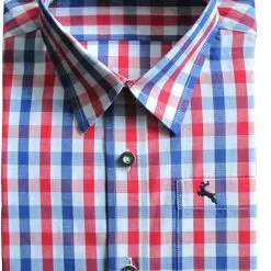 Overig Trachtenhemd Rood/Wit/Blauw (100% Katoen)