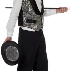 Overig Vest Gilet Pailletten Zilver -Kleding Bovenstukken Winkel vest gilet pailletten zilver zijkant