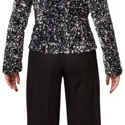 Overig Zilveren Pailletten Blazer Dames Luxe -Kleding Bovenstukken Winkel zilveren pailletten blazer dames luxe achterkant