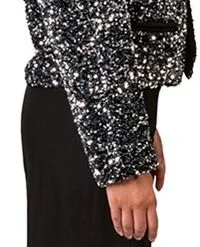 Overig Zilveren Pailletten Blazer Dames Luxe -Kleding Bovenstukken Winkel zilveren pailletten blazer dames luxe zijkant